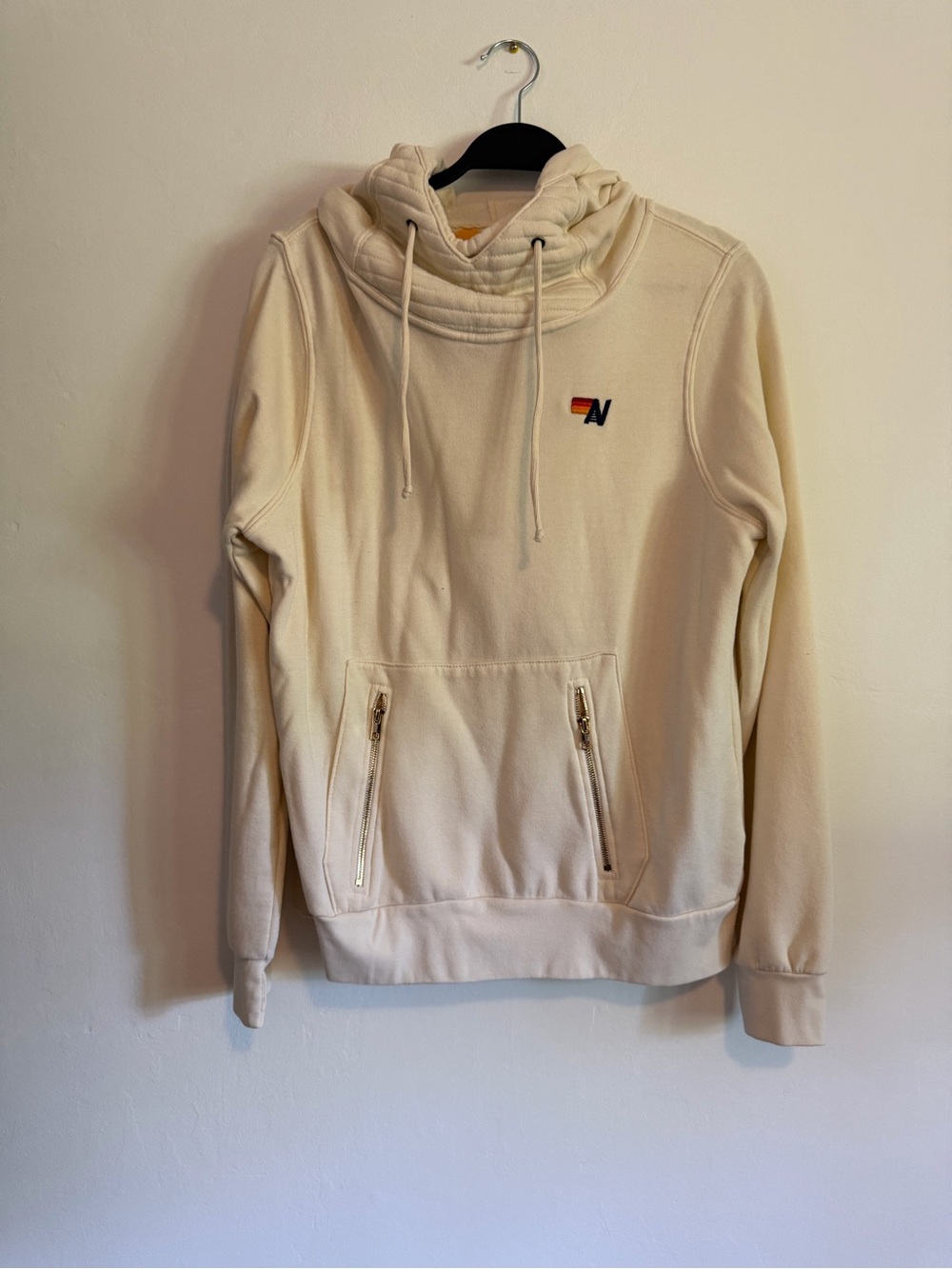 Aviator Nation White Ninja Pullover Hoodie Size Large L
